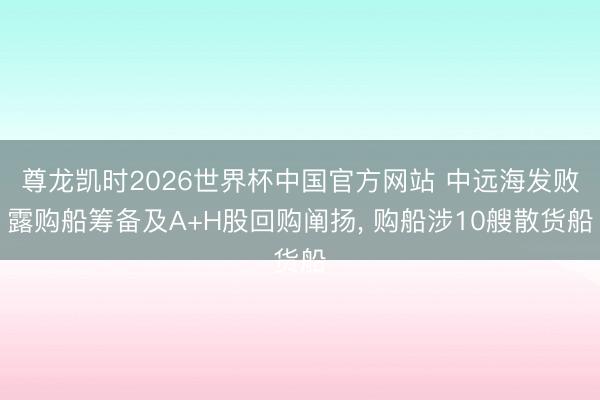 尊龙凯时2026世界杯中国官方网站 中远海发败露购船筹备及A+H股回购阐扬, 购船涉10艘散货船