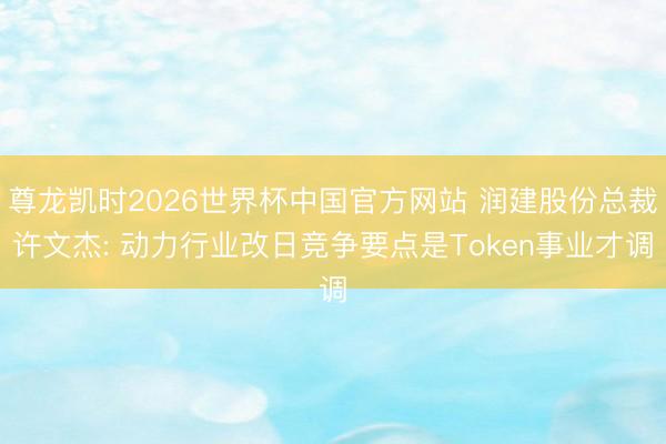 尊龙凯时2026世界杯中国官方网站 润建股份总裁许文杰: 动力行业改日竞争要点是Token事业才调