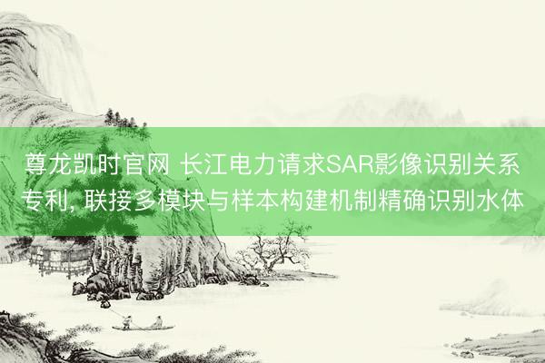 尊龙凯时官网 长江电力请求SAR影像识别关系专利, 联接多模块与样本构建机制精确识别水体
