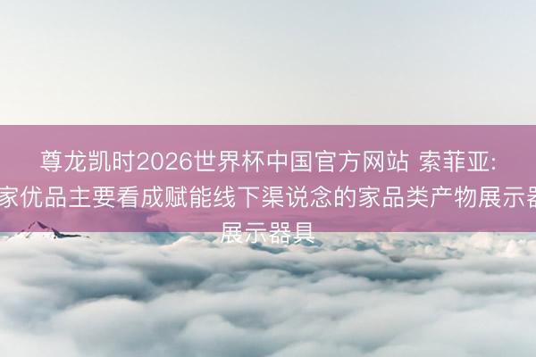 尊龙凯时2026世界杯中国官方网站 索菲亚: 吾家优品主要看成赋能线下渠说念的家品类产物展示器具