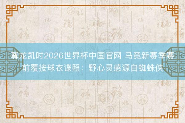 尊龙凯时2026世界杯中国官网 马竞新赛季赛前覆按球衣谍照：野心灵感源自蜘蛛侠