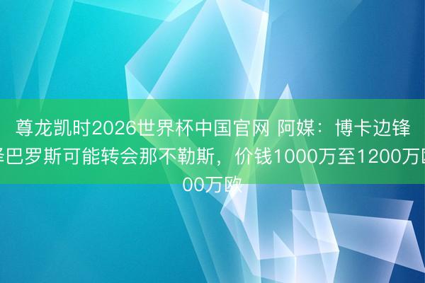 尊龙凯时2026世界杯中国官网 阿媒：博卡边锋泽巴罗斯可能转会那不勒斯，价钱1000万至1200万欧