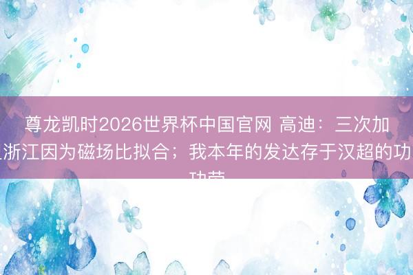 尊龙凯时2026世界杯中国官网 高迪：三次加盟浙江因为磁场比拟合；我本年的发达存于汉超的功劳
