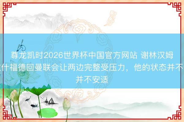 尊龙凯时2026世界杯中国官方网站 谢林汉姆：拉什福德回曼联会让两边完整受压力，他的状态并不安适