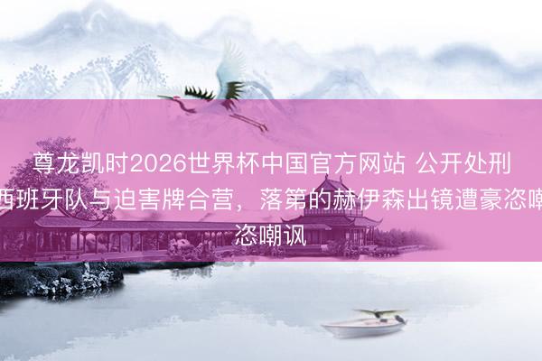 尊龙凯时2026世界杯中国官方网站 公开处刑！西班牙队与迫害牌合营，落第的赫伊森出镜遭豪恣嘲讽