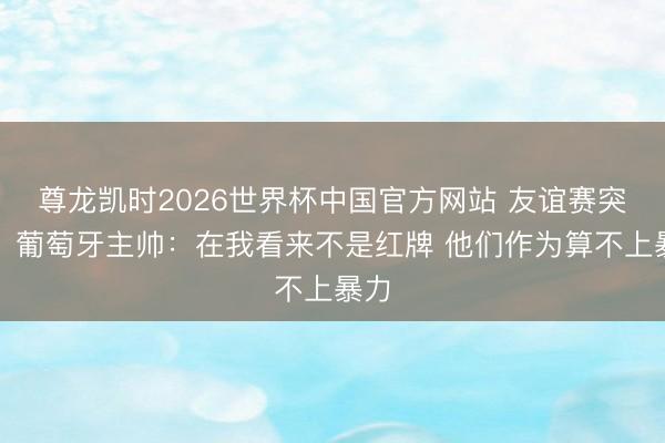 尊龙凯时2026世界杯中国官方网站 友谊赛突破！葡萄牙主帅：在我看来不是红牌 他们作为算不上暴力