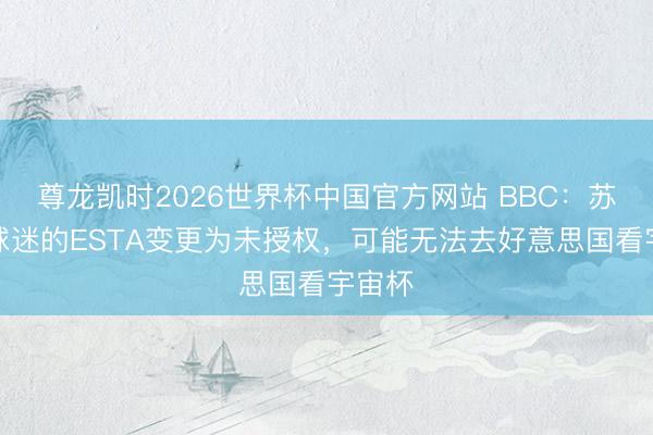 尊龙凯时2026世界杯中国官方网站 BBC：苏格兰球迷的ESTA变更为未授权，可能无法去好意思国看宇宙杯