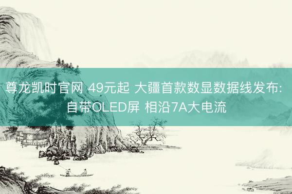 尊龙凯时官网 49元起 大疆首款数显数据线发布: 自带OLED屏 相沿7A大电流