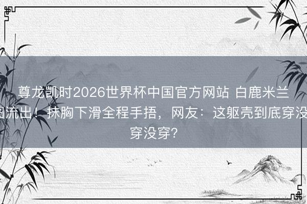 尊龙凯时2026世界杯中国官方网站 白鹿米兰生图流出！抹胸下