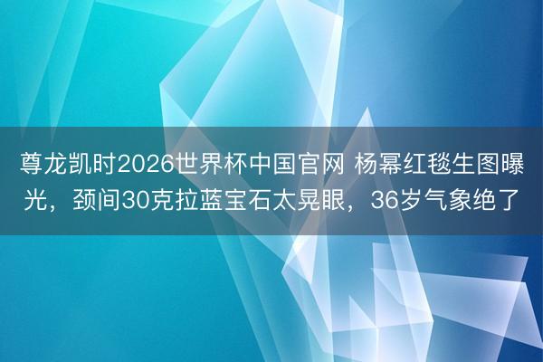 尊龙凯时2026世界杯中国官网 杨幂红毯生图曝光，颈间30克