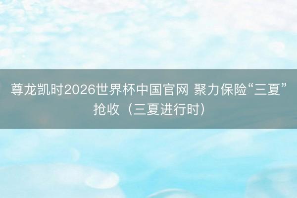 尊龙凯时2026世界杯中国官网 聚力保险“三夏”抢收（三夏进行时）