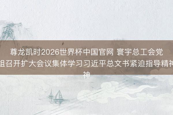 尊龙凯时2026世界杯中国官网 寰宇总工会党组召开扩大会议集体学习习近平总文书紧迫指导精神