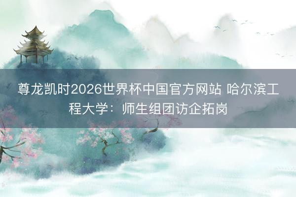 尊龙凯时2026世界杯中国官方网站 哈尔滨工程大学：师生组团访企拓岗