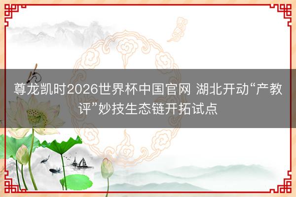 尊龙凯时2026世界杯中国官网 湖北开动“产教评”妙技生态链