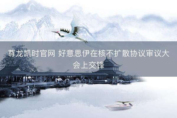 尊龙凯时官网 好意思伊在核不扩散协议审议大会上交锋