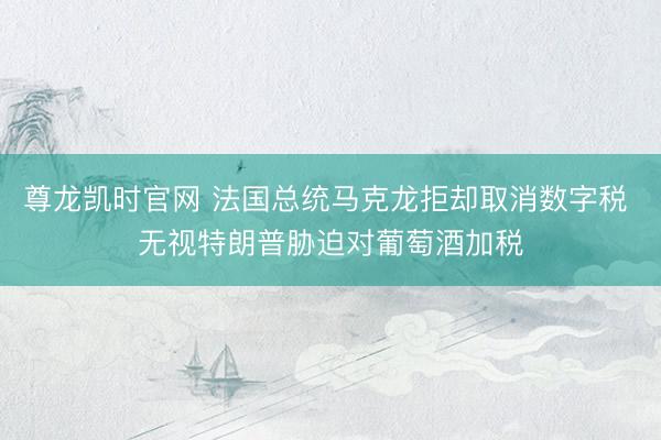 尊龙凯时官网 法国总统马克龙拒却取消数字税 无视特朗普胁迫对葡萄酒加税
