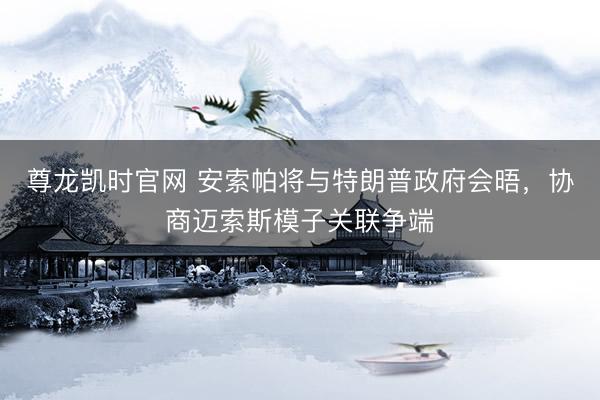 尊龙凯时官网 安索帕将与特朗普政府会晤，协商迈索斯模子关联争端